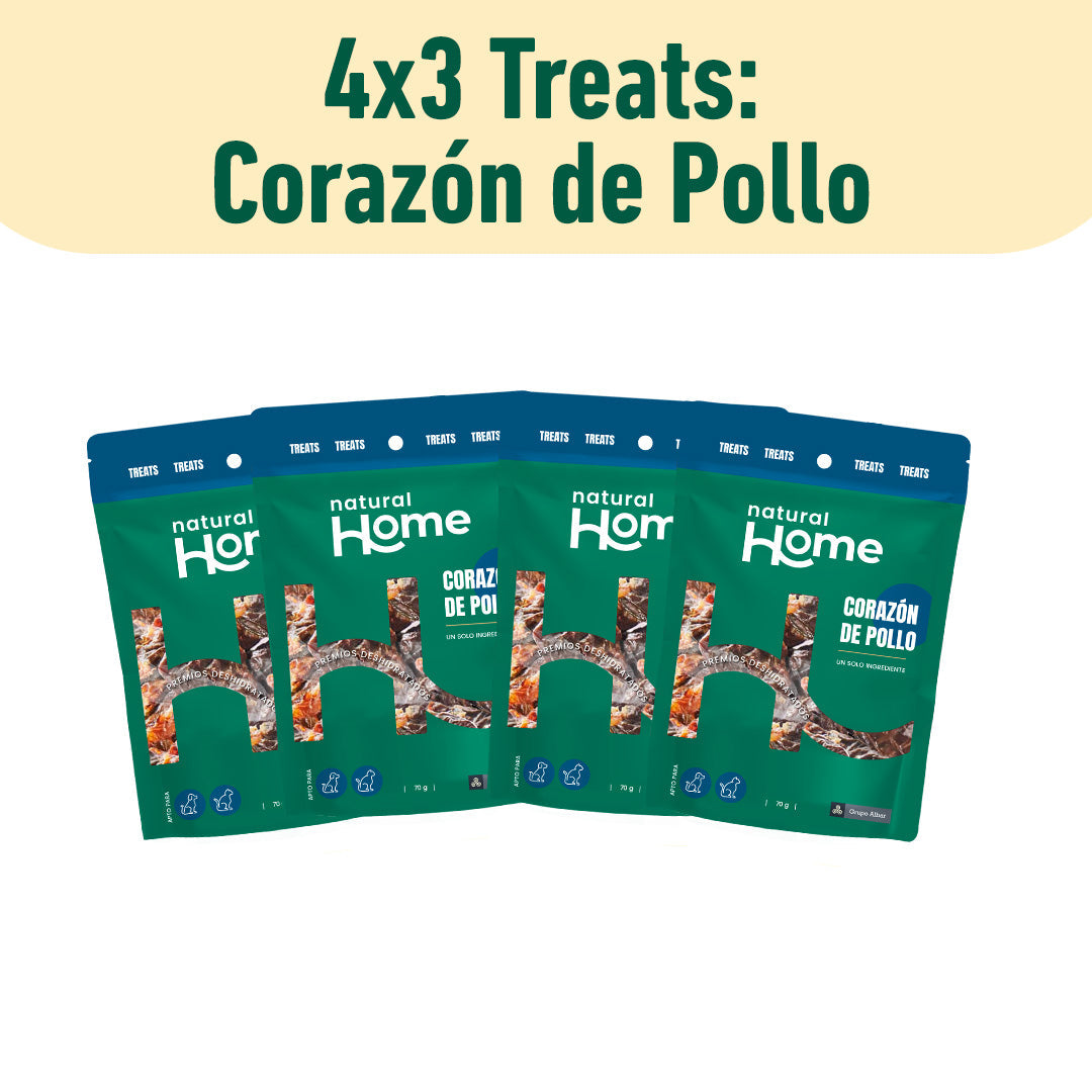 Pack 4x3 Treats: Corazón de Pollo