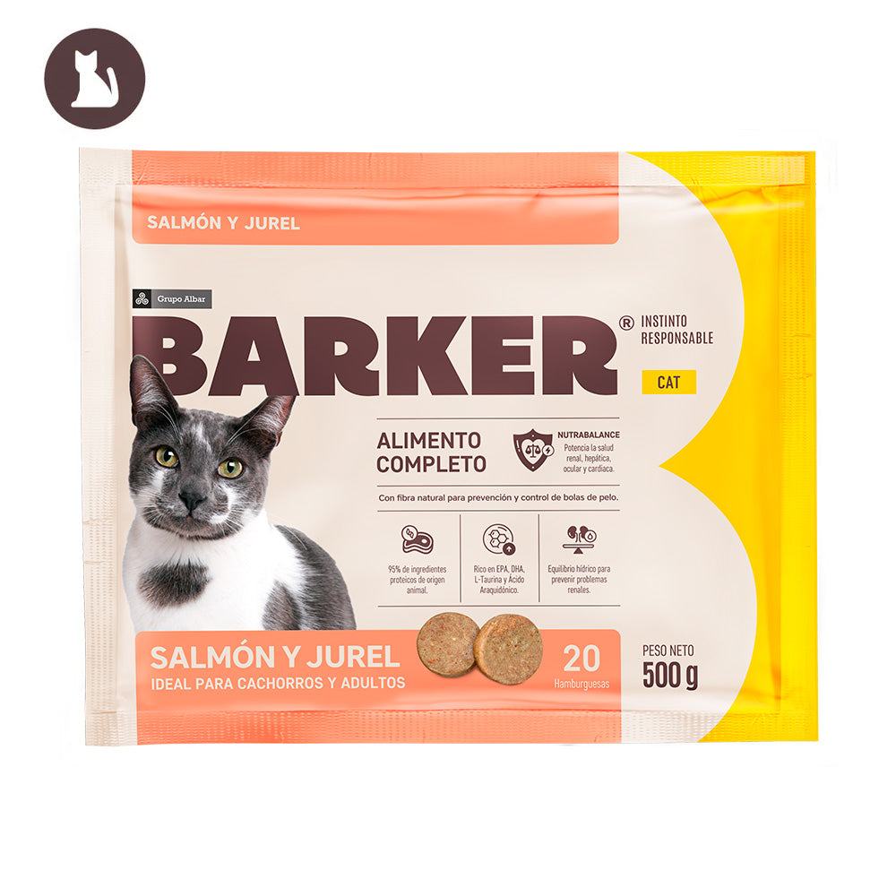 Alimentación Natural - Barker Cat Salmón Jurel